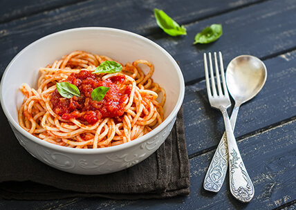Spaghetti with Red Vegetable Pesto Recipe
